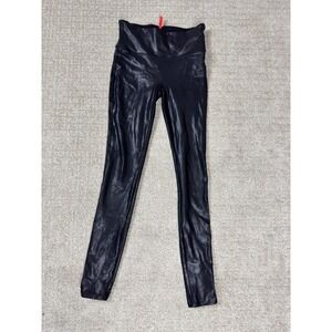 Spanx Women's Black Leggings Size Small Leather Like‎  27" Inseam 8.5" Rise